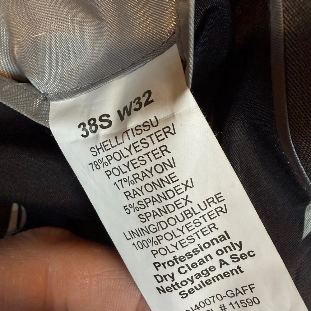 Nautica Mens 2 Piece Suit 38S W32 Light Grey Solid Active Bi-Stretch Modern Fit